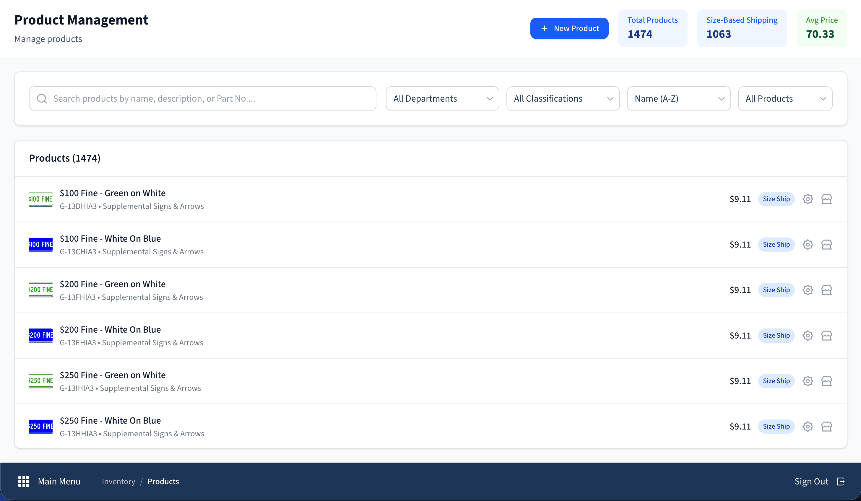 Econo products admin